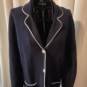 Ralph Lauren navy knit sweater Blazer. Preppy, Timeless Nautical Style.